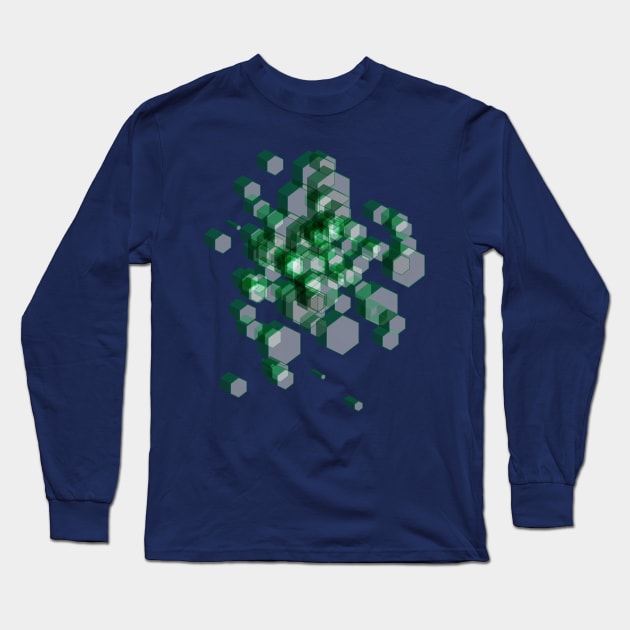 3D Hexagon Background XX Long Sleeve T-Shirt by uniqued